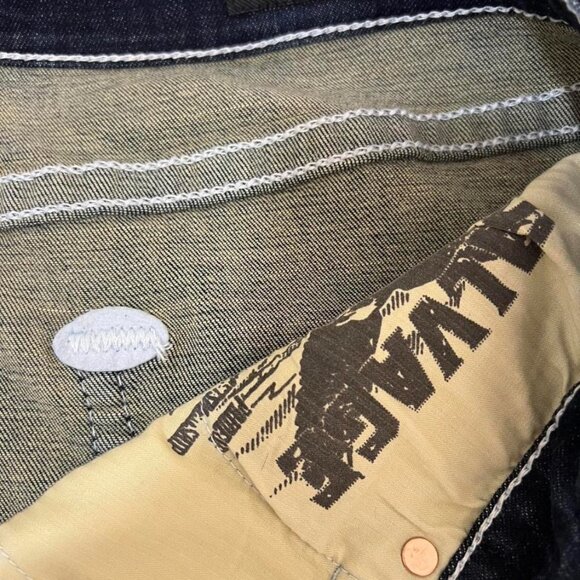 Salvage Supply Co Buckle Denim Shorts Anarchy Relaxed Fit Dark Wash W40 L12 XXL - Picture 5 of 6